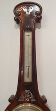 Load image into Gallery viewer, A rosewood and mop Victorian banjo barometer.
