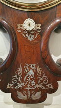 Load image into Gallery viewer, A rosewood and mop Victorian banjo barometer.
