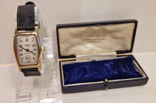 Load image into Gallery viewer, JW Benson–Retailed Marine “Water Proof” Tonneau Wristwatch in 9ct Gold (1929)