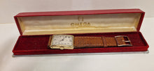 Load image into Gallery viewer, A Rectangular Large Size 1930s 18ct Gold Omega Wrist Watch.