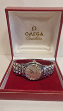 Load image into Gallery viewer, A 1968 Omega constellation with quick set date, original strap And Box, steel case.