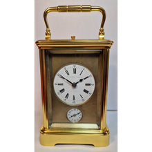 Load image into Gallery viewer, A Fine Quality Late 19th Century French Gilt Corniche Cased Repeating Carriage Clock By SJ Rety Pollfr, Paris