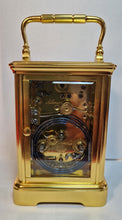 Load image into Gallery viewer, A Fine Quality Late 19th Century French Gilt Corniche Cased Repeating Carriage Clock By SJ Rety Pollfr, Paris