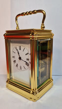 Load image into Gallery viewer, A Late 19th Cent French Gilt Gorge Cased Carriage Clock,Retailed By Goldsmiths Paris.