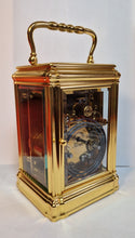 Load image into Gallery viewer, A Late 19th Cent French Gilt Gorge Cased Carriage Clock,Retailed By Goldsmiths Paris.