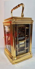 Load image into Gallery viewer, A Late 19th Cent French Gilt Gorge Cased Carriage Clock,Retailed By Goldsmiths Paris.