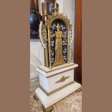 Load image into Gallery viewer, A Rousseau, Paris, a good late 19th century bras en l'air mantel clock,