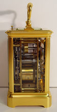 Load image into Gallery viewer, A Fine Quality Late 19th Century French Gilt Gorge Cased Repeating Carriage With Alarm