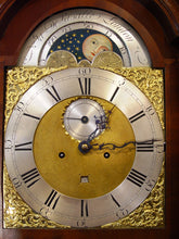 Load image into Gallery viewer, An English George III 18th Century Flame Mahogany Moonroller Longcase Clock