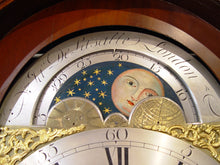 Load image into Gallery viewer, An English George III 18th Century Flame Mahogany Moonroller Longcase Clock