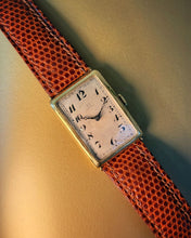 Load image into Gallery viewer, A Rectangular Large Size 1930s 18ct Gold Omega Wrist Watch.