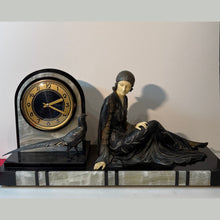 Load image into Gallery viewer, A 1920s Large Size Art Deco French Mantle Clock.