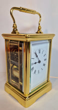Load image into Gallery viewer, A Gilt Cased mid-19th century French Corniche Case Repeater Carriage Clock