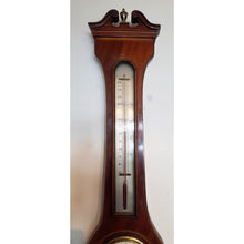 Load image into Gallery viewer, A Fine Quality Flame Mahogany Wheel Barometer By Chas Pitsalli With Verge Clock
