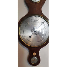 Load image into Gallery viewer, A Fine Quality Flame Mahogany Wheel Barometer By Chas Pitsalli With Verge Clock
