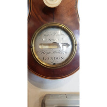 Load image into Gallery viewer, A Fine Quality Flame Mahogany Wheel Barometer By Chas Pitsalli With Verge Clock
