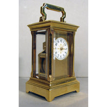 Load image into Gallery viewer, An Antique Sub-Miniature 8-Day Anglaise Case Carriage Clock With The Original Leather Travelling Box