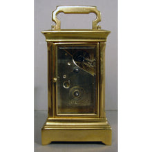 Load image into Gallery viewer, An Antique Sub-Miniature 8-Day Anglaise Case Carriage Clock With The Original Leather Travelling Box