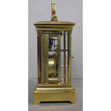 Load image into Gallery viewer, An Antique Sub-Miniature 8-Day Anglaise Case Carriage Clock With The Original Leather Travelling Box