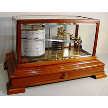 Load image into Gallery viewer, A 1920's Mahogany English Barograph With Chart Draw And Ink Bottle
