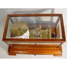 Load image into Gallery viewer, A 1920's Mahogany English Barograph With Chart Draw And Ink Bottle