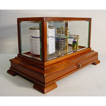 Load image into Gallery viewer, A 1920's Mahogany English Barograph With Chart Draw And Ink Bottle