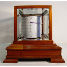Load image into Gallery viewer, A 1920's Mahogany English Barograph With Chart Draw And Ink Bottle