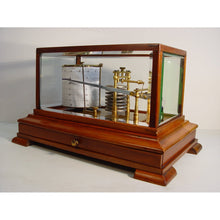Load image into Gallery viewer, A 1920's Mahogany English Barograph With Chart Draw And Ink Bottle
