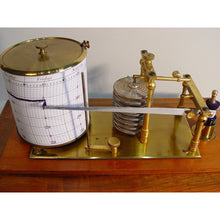 Load image into Gallery viewer, A 1920's Mahogany English Barograph With Chart Draw And Ink Bottle