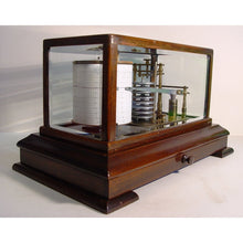 Load image into Gallery viewer, A 1920's Mahogany English Barograph With Chart Draw And Ink Bottle By John Davis, London