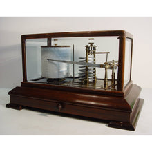 Load image into Gallery viewer, A 1920's Mahogany English Barograph With Chart Draw And Ink Bottle By John Davis, London