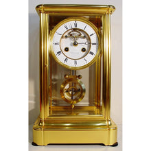 Load image into Gallery viewer, A John Walker, London, Late 19th Cent French Gilt Bronze Gorge Cased Four-Glass Clock