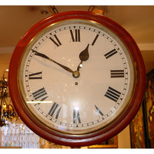 Load image into Gallery viewer, A Very Rare Large Size 18-Inch English Mid Victorian Fine Quality Mahogany Double Dial Wall Clock