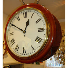 Load image into Gallery viewer, A Very Rare Large Size 18-Inch English Mid Victorian Fine Quality Mahogany Double Dial Wall Clock
