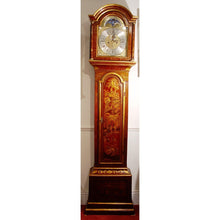 Load image into Gallery viewer, An English George III Late 18th Century Red Lacquer 2-train Moonroller Longcase Clock By James Gibb