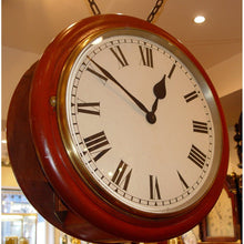 Load image into Gallery viewer, A Very Rare Large Size 18-Inch English Mid Victorian Fine Quality Mahogany Double Dial Wall Clock