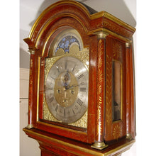 Load image into Gallery viewer, An English George III Late 18th Century Red Lacquer 2-train Moonroller Longcase Clock By James Gibb