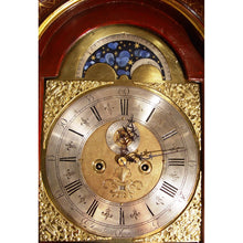 Load image into Gallery viewer, An English George III Late 18th Century Red Lacquer 2-train Moonroller Longcase Clock By James Gibb