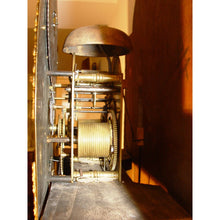 Load image into Gallery viewer, An English George III Late 18th Century Red Lacquer 2-train Moonroller Longcase Clock By James Gibb
