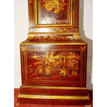 Load image into Gallery viewer, An English George III Late 18th Century Red Lacquer 2-train Moonroller Longcase Clock By James Gibb