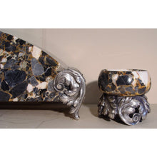 Load image into Gallery viewer, A Stunning 1920s French Grey Breccia Marble And Silver Plated Bronze Three Piece Clock Set