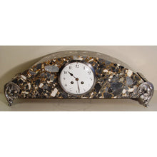 Load image into Gallery viewer, A Stunning 1920s French Grey Breccia Marble And Silver Plated Bronze Three Piece Clock Set