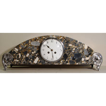 Load image into Gallery viewer, A Stunning 1920s French Grey Breccia Marble And Silver Plated Bronze Three Piece Clock Set