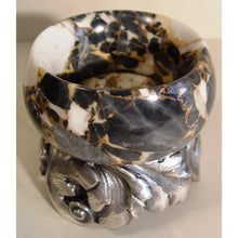 Load image into Gallery viewer, A Stunning 1920s French Grey Breccia Marble And Silver Plated Bronze Three Piece Clock Set