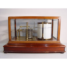 Load image into Gallery viewer, A 1920's Mahogany English Barograph With Chart Draw And Ink Bottle