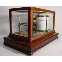 Load image into Gallery viewer, A 1920's Mahogany English Barograph With Chart Draw And Ink Bottle