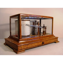 Load image into Gallery viewer, A 1920's Oak English Barograph With Chart Draw And Ink Bottle