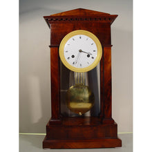 Load image into Gallery viewer, An Early 19th cent French Mahogany Portico Table Regulator Clock With Knife Edge Suspensio