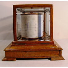 Load image into Gallery viewer, A 1920's Oak English Barograph With Chart Draw And Ink Bottle