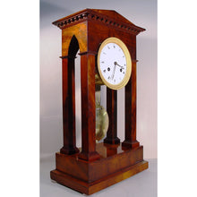 Load image into Gallery viewer, An Early 19th cent French Mahogany Portico Table Regulator Clock With Knife Edge Suspensio